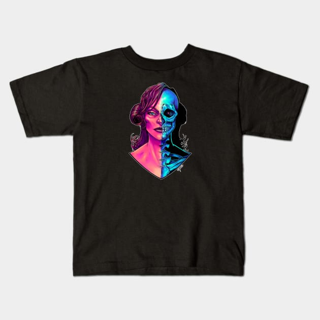 Flesh - Ghostly Lady Kids T-Shirt by Indi Martin